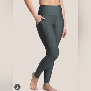 ORAKI ecomove high rise leggings pockets eucalyptus green XXS